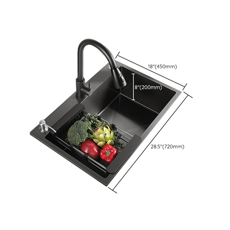 Modern Style Kitchen Sink Stainless Steel Overflow Hole Design Kitchen Sink