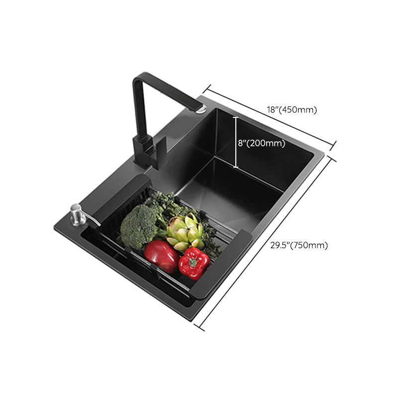 Modern Style Kitchen Sink Stainless Steel Overflow Hole Design Kitchen Sink