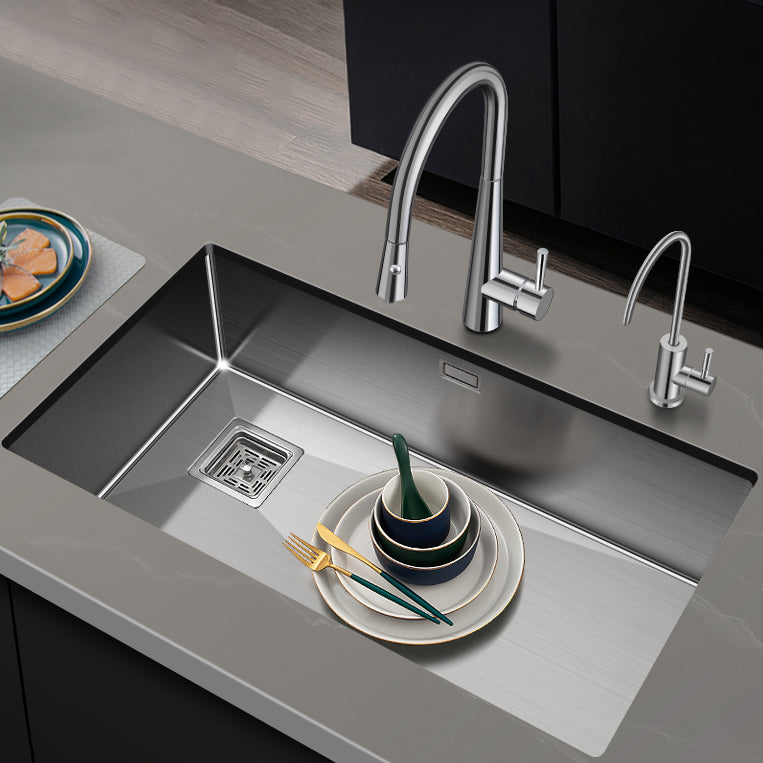 Contemporary Style Kitchen Sink Stainless Steel 1 Holes Undermount Kitchen Sink