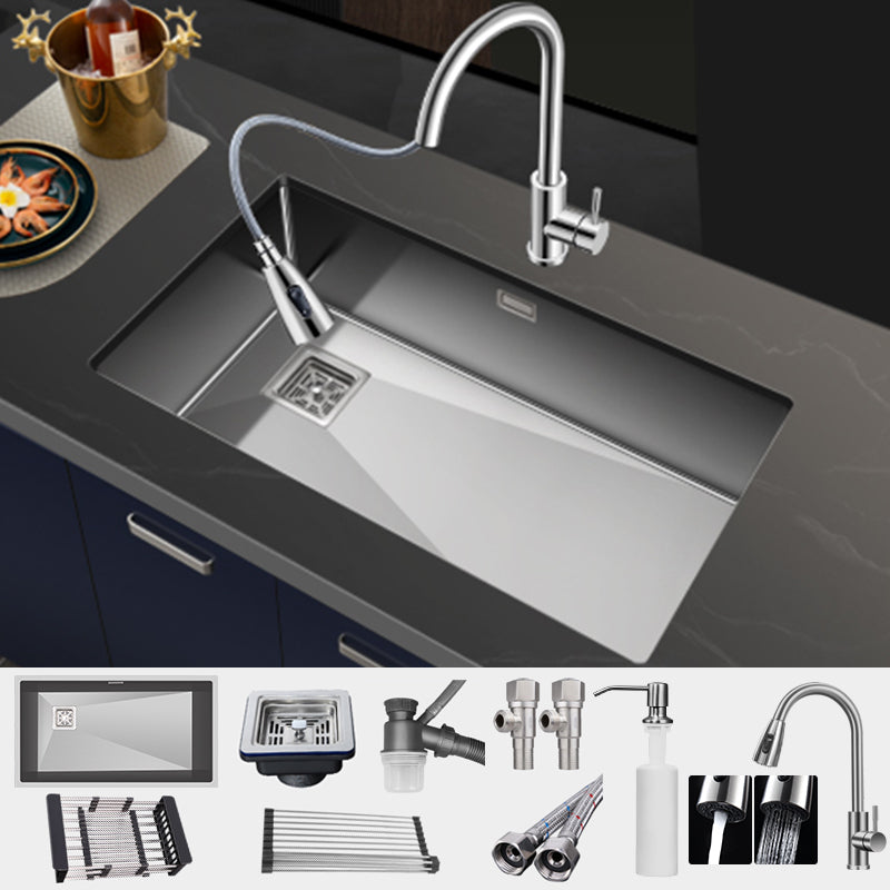 Contemporary Style Kitchen Sink Stainless Steel 1 Holes Undermount Kitchen Sink