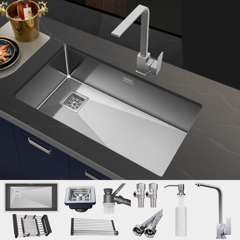 Contemporary Style Kitchen Sink Stainless Steel 1 Holes Undermount Kitchen Sink