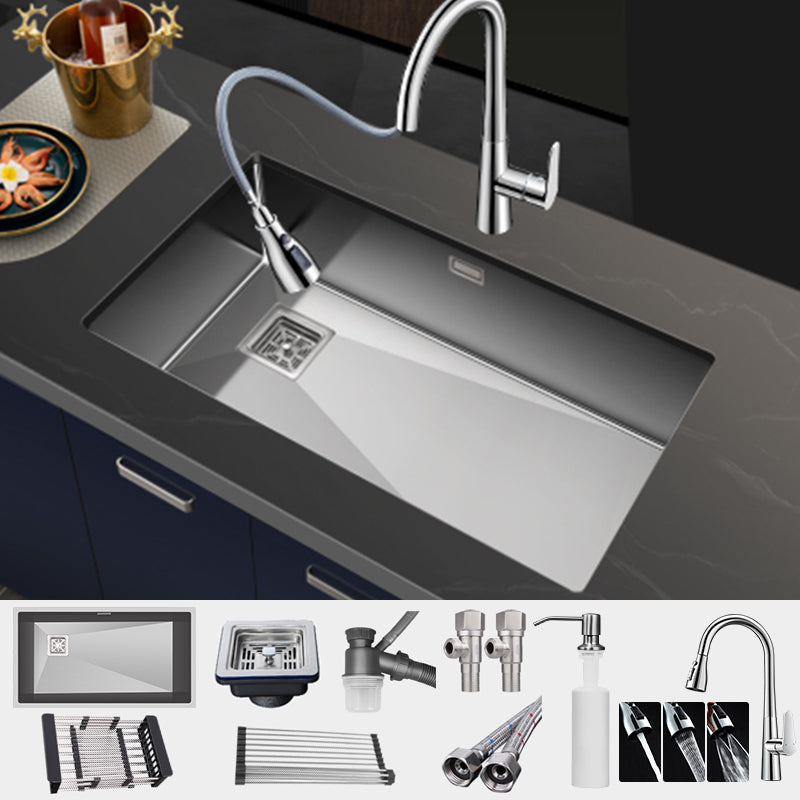 Contemporary Style Kitchen Sink Stainless Steel 1 Holes Undermount Kitchen Sink