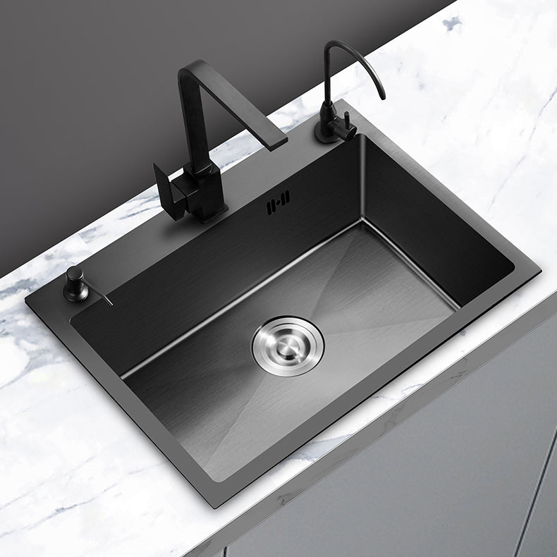 Contemporary Kitchen Sink Colorfast Drop-In Stainless Steel Kitchen Sink