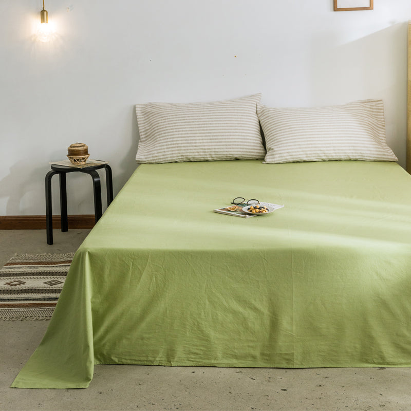 Solid Color Cotton Bed Sheet Home Bedroom Dormitory Simple Bed Sheet