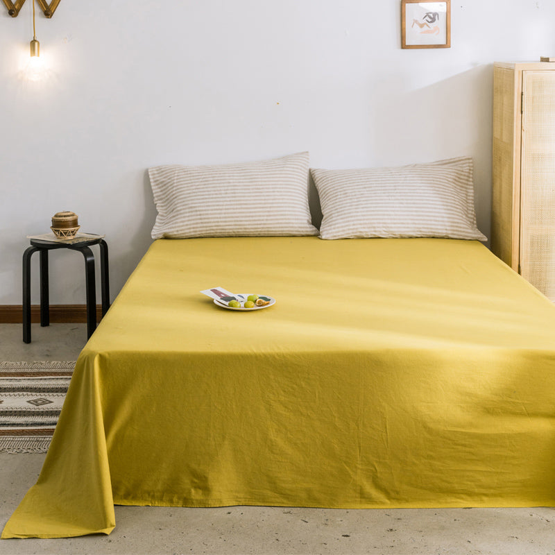Solid Color Cotton Bed Sheet Home Bedroom Dormitory Simple Bed Sheet