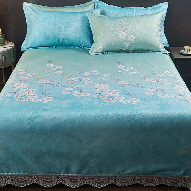 Silk Bed Sheet Three-piece Home Bedroom Dormitory Simple Bed Sheet Set