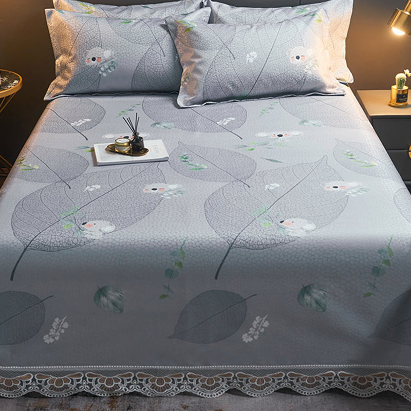 Silk Bed Sheet Three-piece Home Bedroom Dormitory Simple Bed Sheet Set