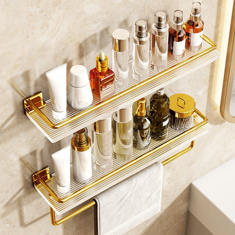 Modern Silver/Gold Bathroom Hardware Set Bath Shelf Bathroom Set