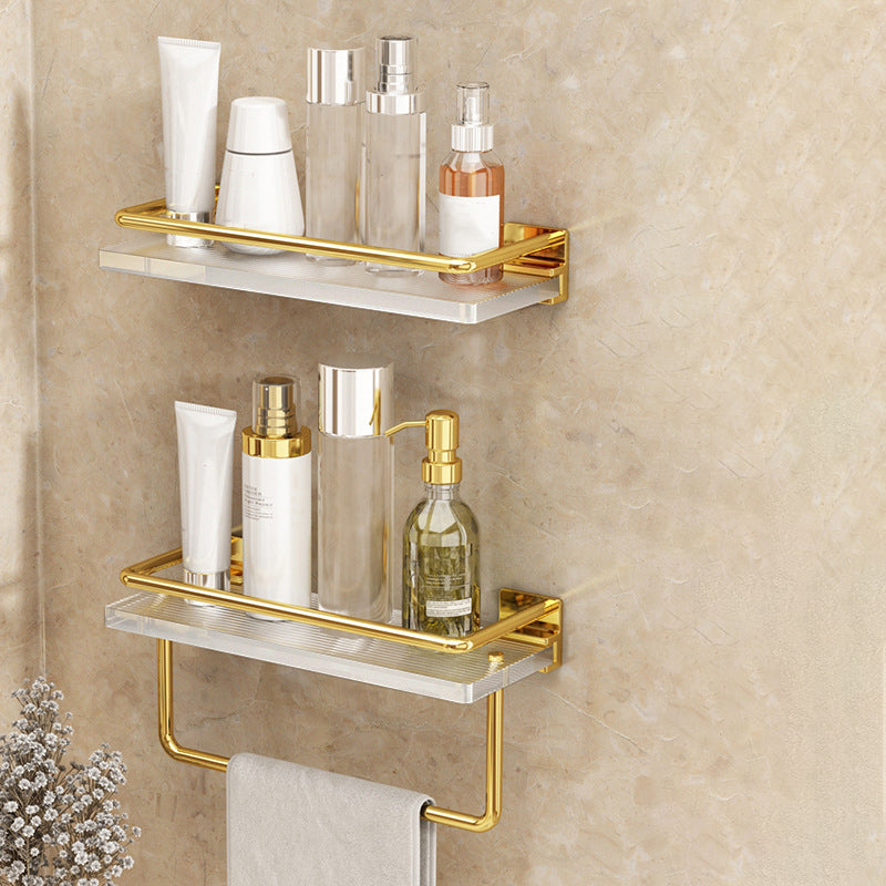 Modern Silver/Gold Bathroom Hardware Set Bath Shelf Bathroom Set