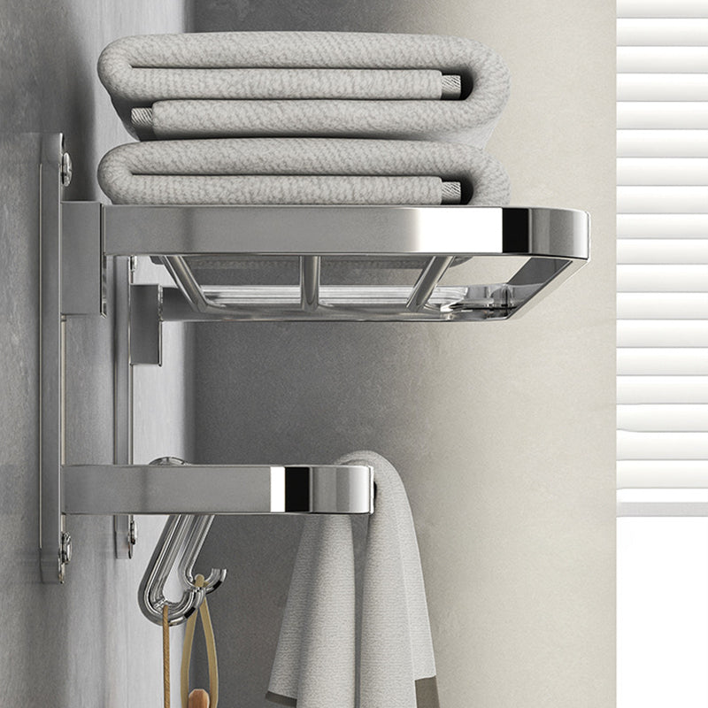 Chrome Modern Bathroom Hardware Set Stainless Steel Robe Hooks/Towel Bar & Bath Shelf