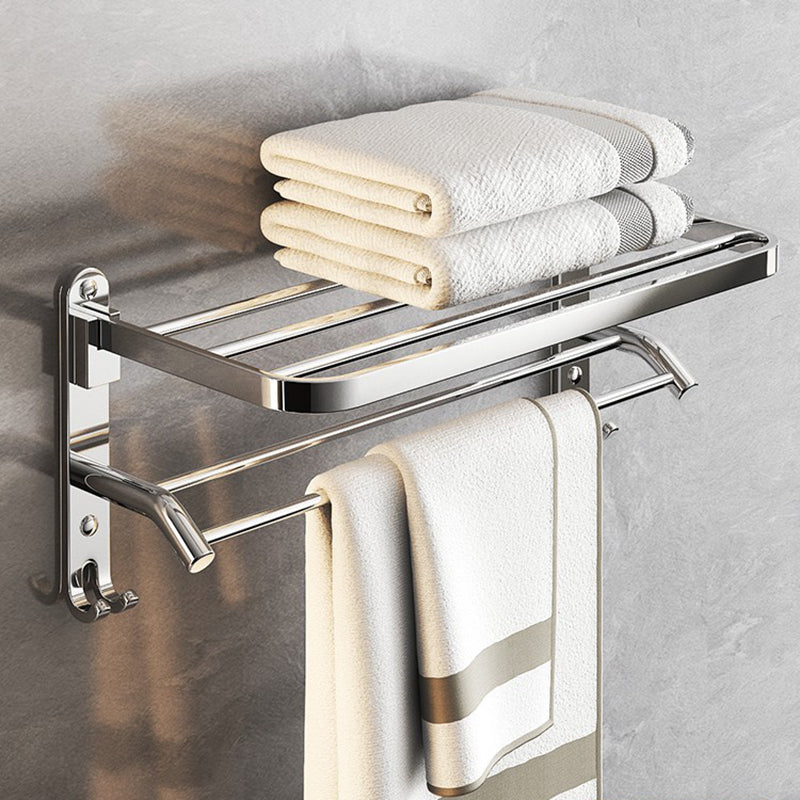 Chrome Modern Bathroom Hardware Set Stainless Steel Robe Hooks/Towel Bar & Bath Shelf