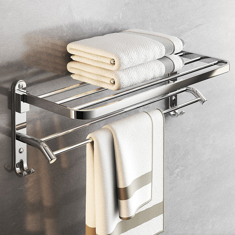 Chrome Modern Bathroom Hardware Set Stainless Steel Robe Hooks/Towel Bar & Bath Shelf