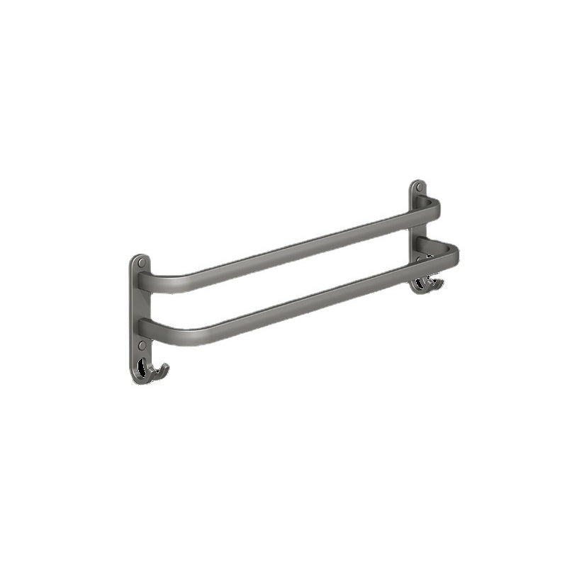 2-Piece Modern Bath Hardware Set in Aluminum Matte Gray Towel Bar