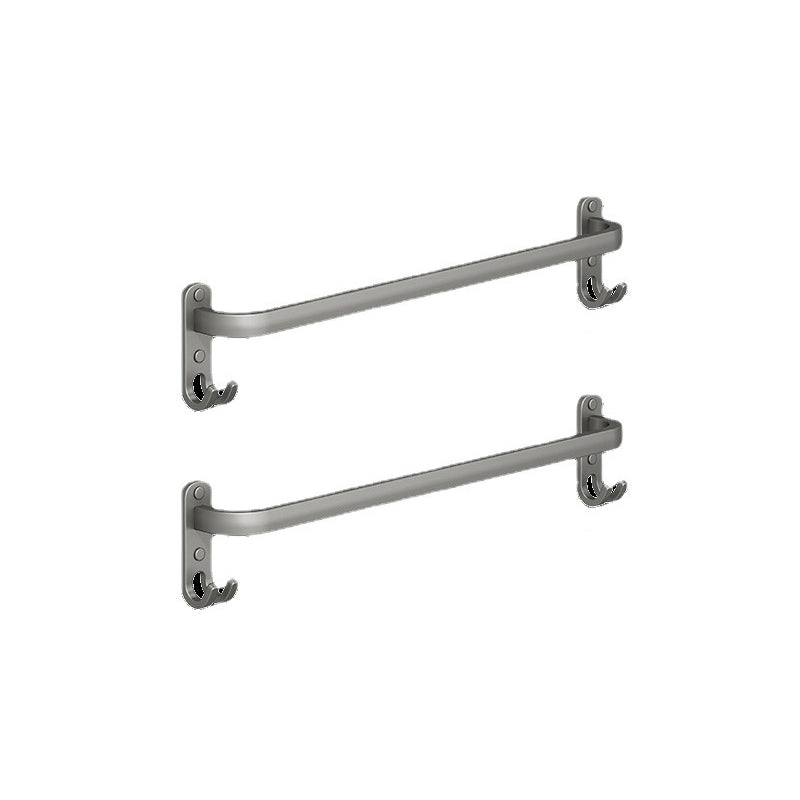 2-Piece Modern Bath Hardware Set in Aluminum Matte Gray Towel Bar