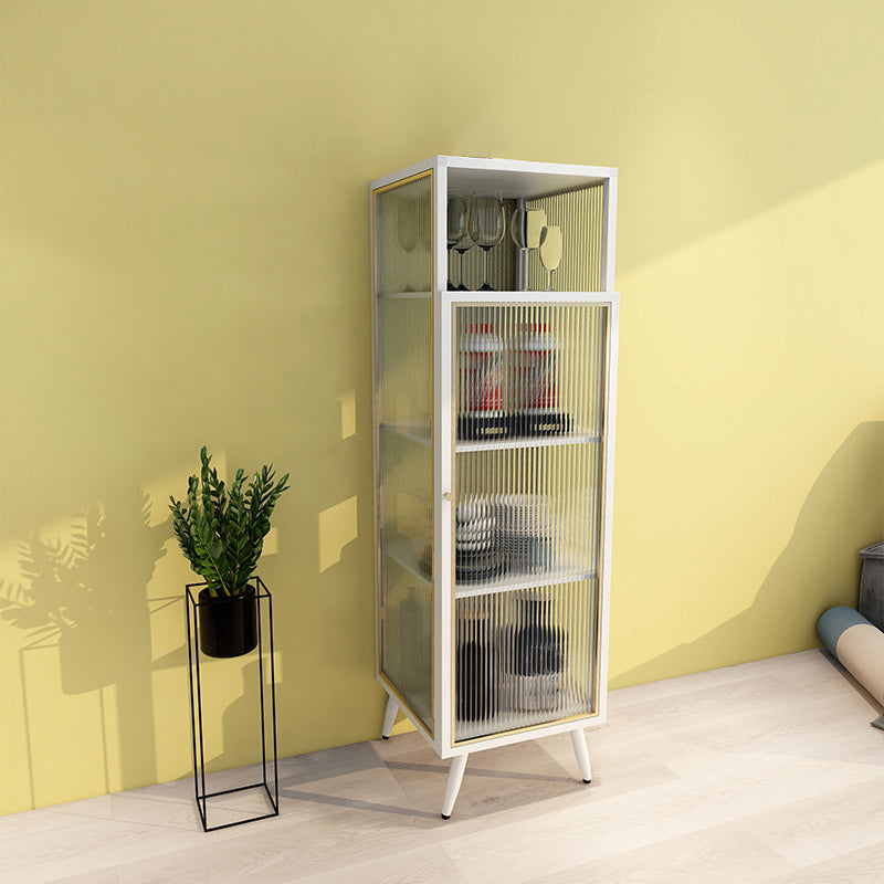 Modern Metal Curio Cabinet Glass Doors Display Cabinet with Legs