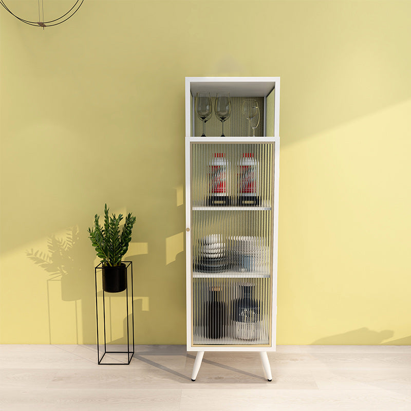 Modern Metal Curio Cabinet Glass Doors Display Cabinet with Legs