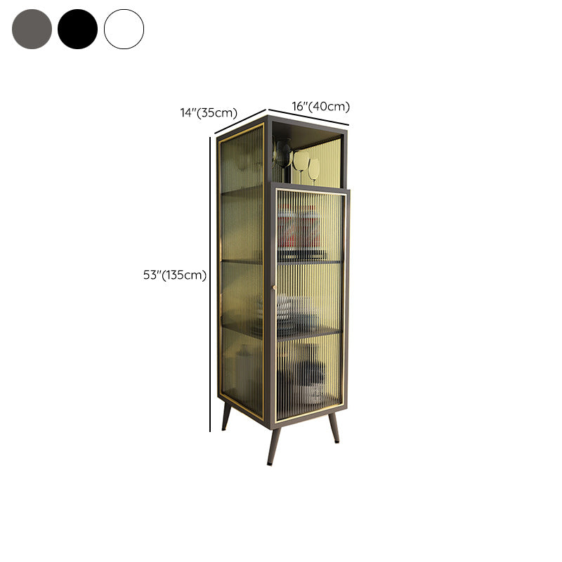 Modern Metal Curio Cabinet Glass Doors Display Cabinet with Legs