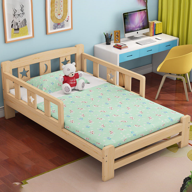 Modern Style Solid Wood Bed Slat Low Profile Standard Bed in Natural