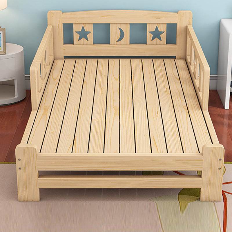 Modern Style Solid Wood Bed Slat Low Profile Standard Bed in Natural