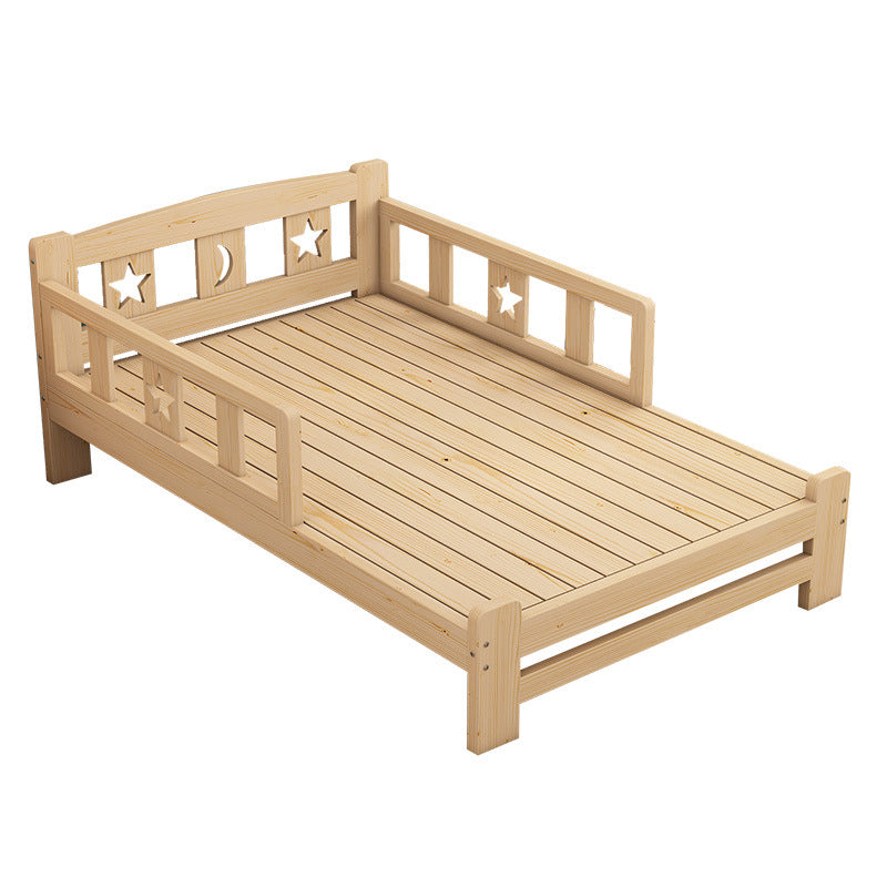 Modern Style Solid Wood Bed Slat Low Profile Standard Bed in Natural