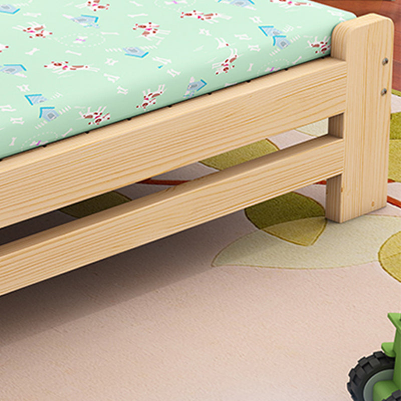 Modern Style Solid Wood Bed Slat Low Profile Standard Bed in Natural