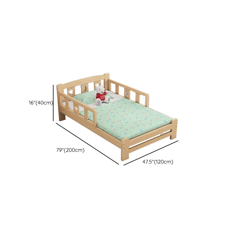 Modern Style Solid Wood Bed Slat Low Profile Standard Bed in Natural