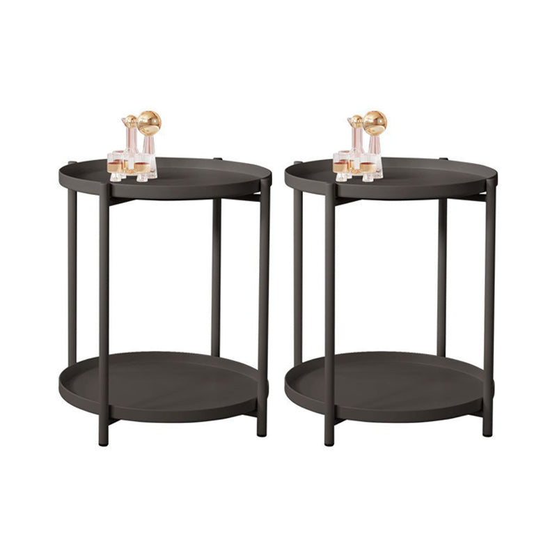 Contemporary Nightstand Metal Legs Included Night Table with 2 Shelves