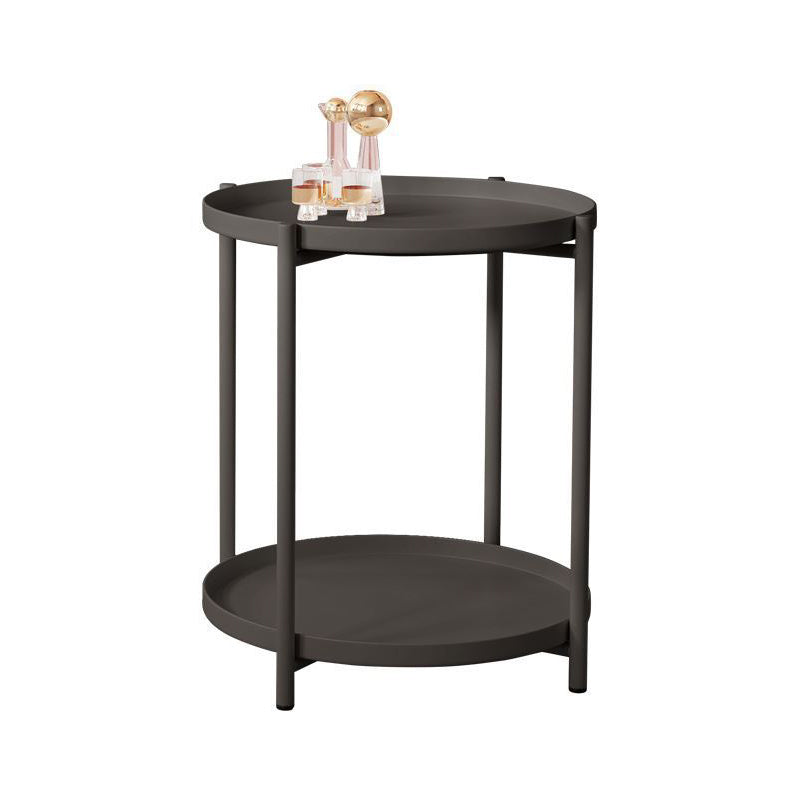 Contemporary Nightstand Metal Legs Included Night Table with 2 Shelves