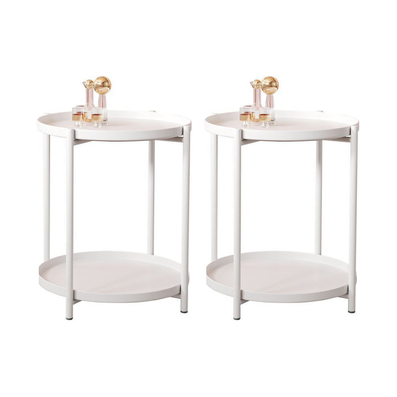 Contemporary Nightstand Metal Legs Included Night Table with 2 Shelves