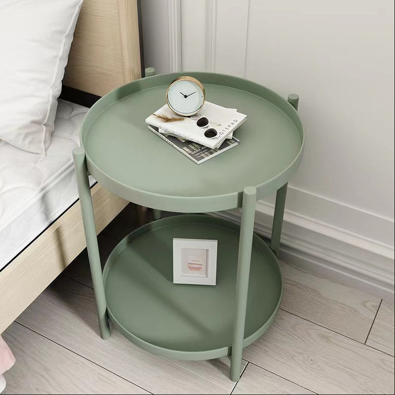 Contemporary Nightstand Metal Legs Included Night Table with 2 Shelves