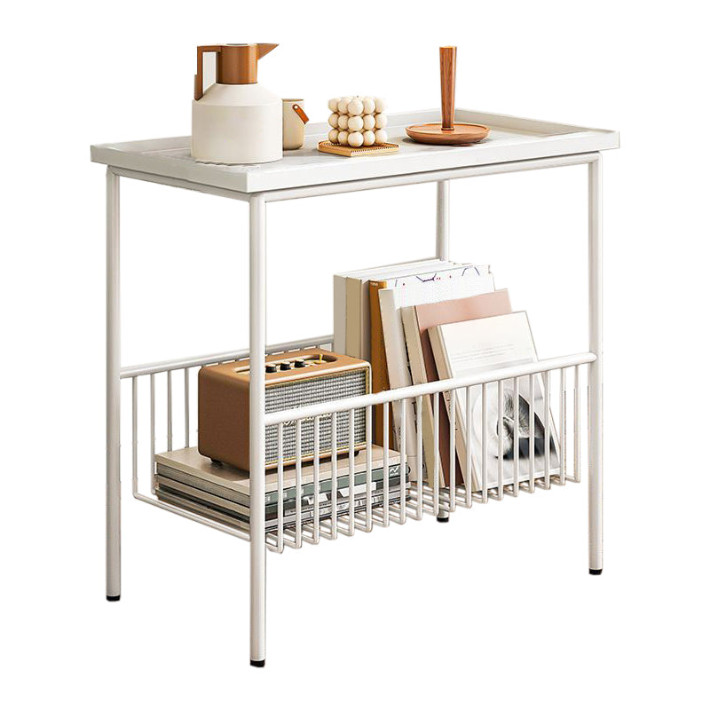 Contemporary Nightstand Metal Legs Included Night Table with 2 Shelves