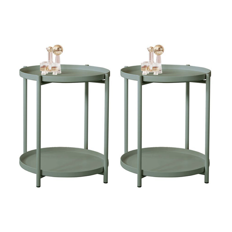 Contemporary Nightstand Metal Legs Included Night Table with 2 Shelves