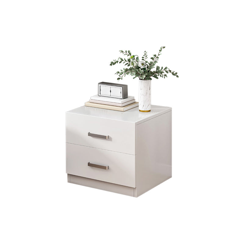 Contemporary Bedside Cabinet Faux Wood Night Table with Drawers