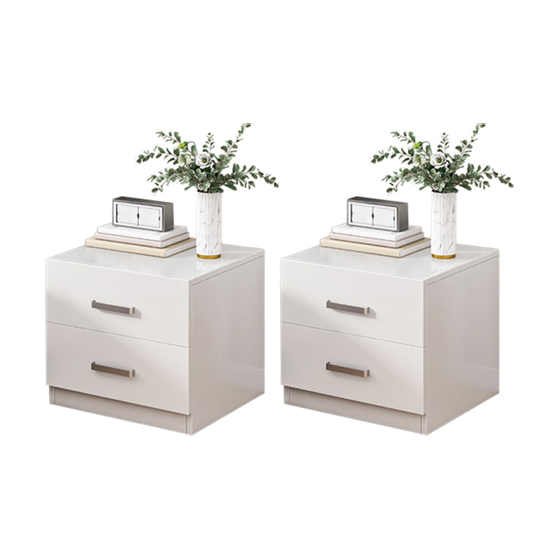 Contemporary Bedside Cabinet Faux Wood Night Table with Drawers