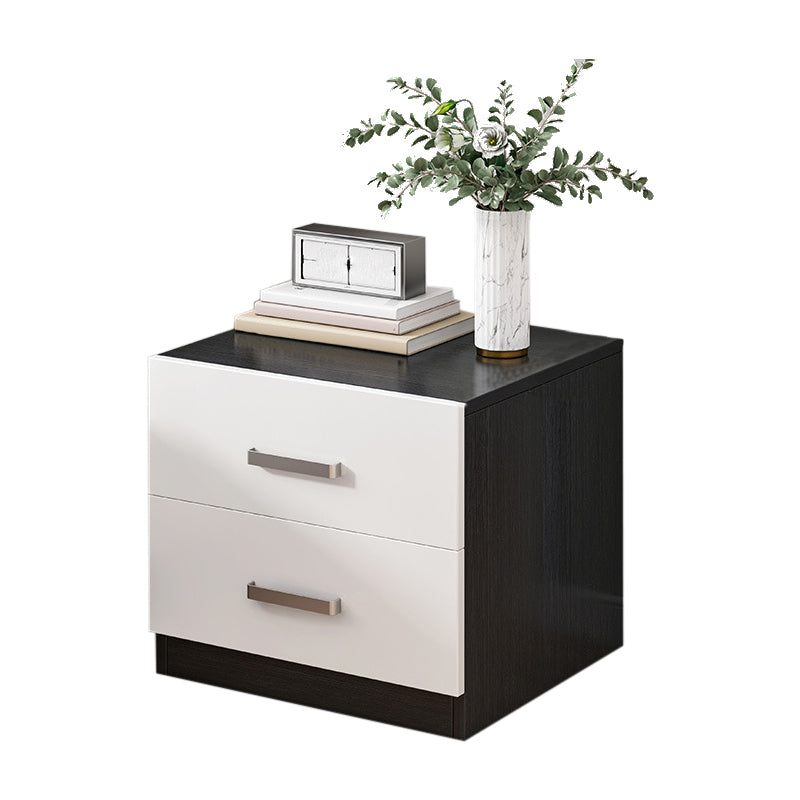 Contemporary Bedside Cabinet Faux Wood Night Table with Drawers