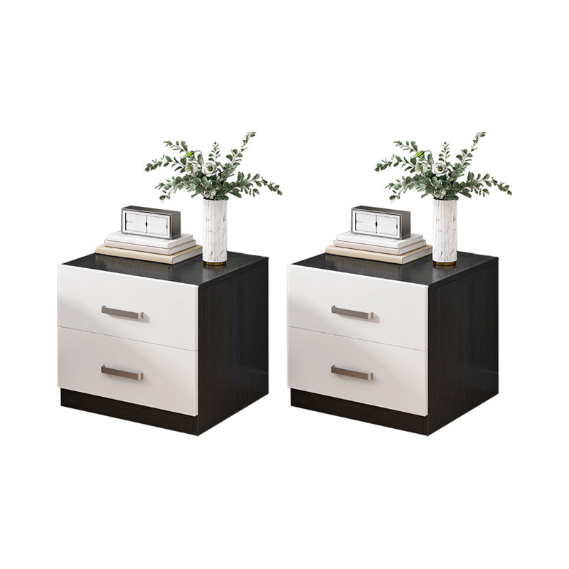 Contemporary Bedside Cabinet Faux Wood Night Table with Drawers