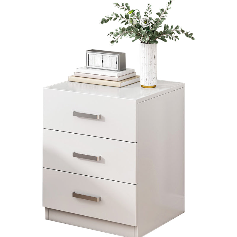 Contemporary Bedside Cabinet Faux Wood Night Table with Drawers