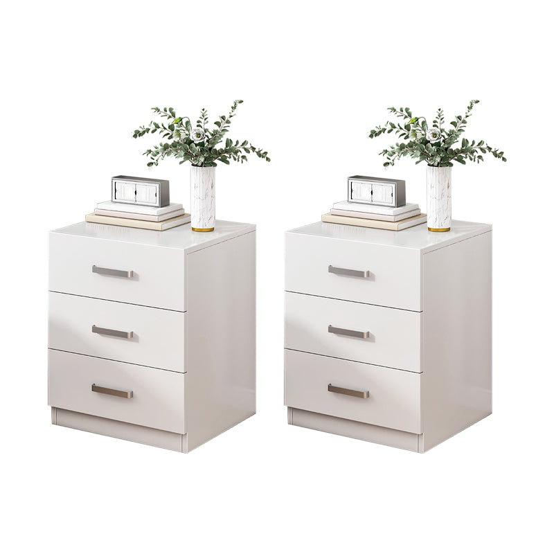 Contemporary Bedside Cabinet Faux Wood Night Table with Drawers