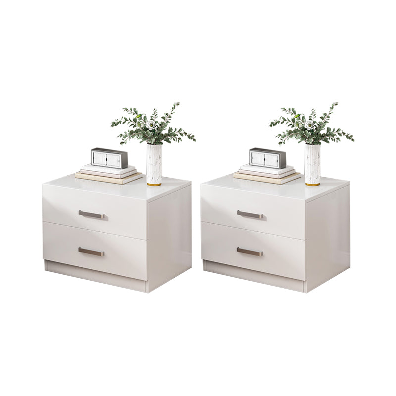 Contemporary Bedside Cabinet Faux Wood Night Table with Drawers