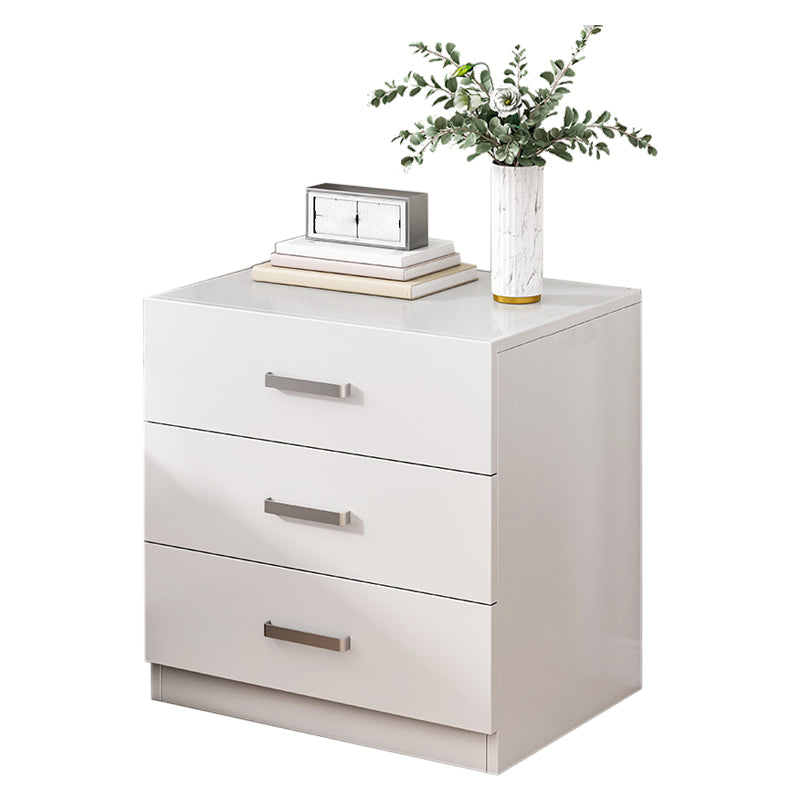 Contemporary Bedside Cabinet Faux Wood Night Table with Drawers