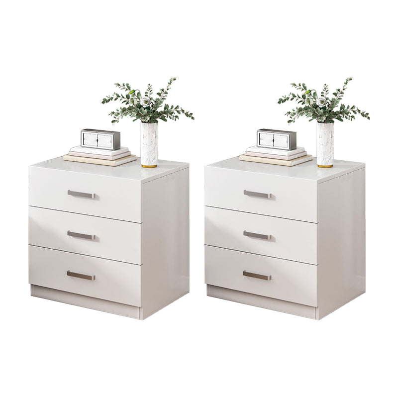 Contemporary Bedside Cabinet Faux Wood Night Table with Drawers