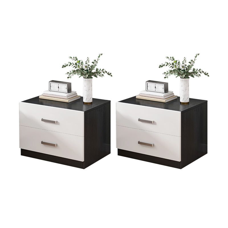 Contemporary Bedside Cabinet Faux Wood Night Table with Drawers