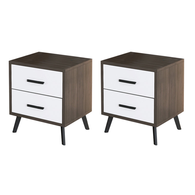 Contemporary Bed Nightstand Engineered Wood Night Table with Drawers