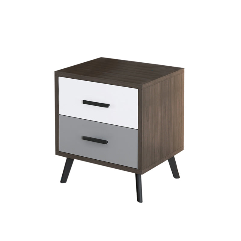 Contemporary Bed Nightstand Engineered Wood Night Table with Drawers