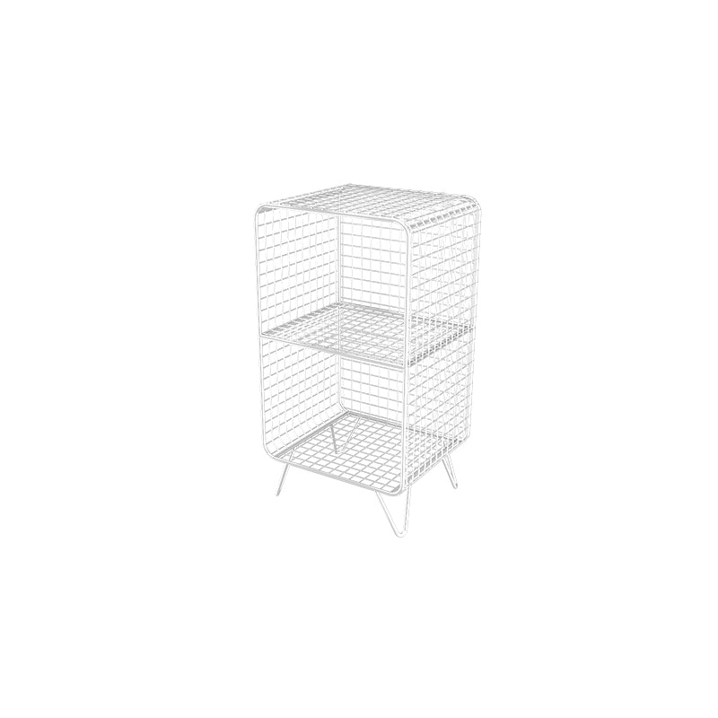 Contemporary Metal Nightstand Open Storage Night Table with Legs