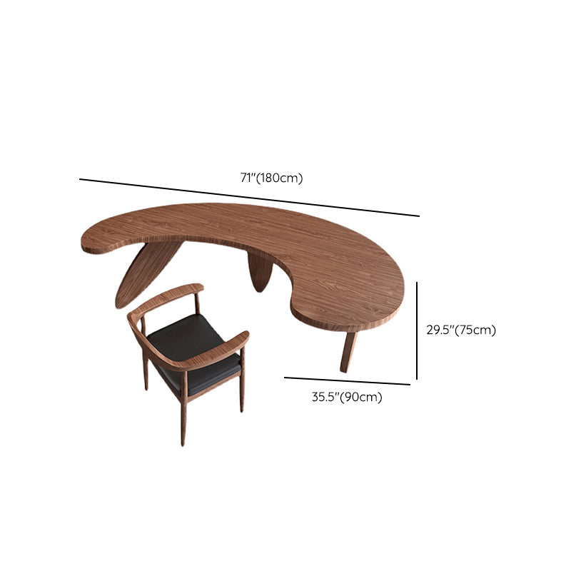 Contemporary 29.5" Height Writing Desk Solid Wood Office Desk with Legs