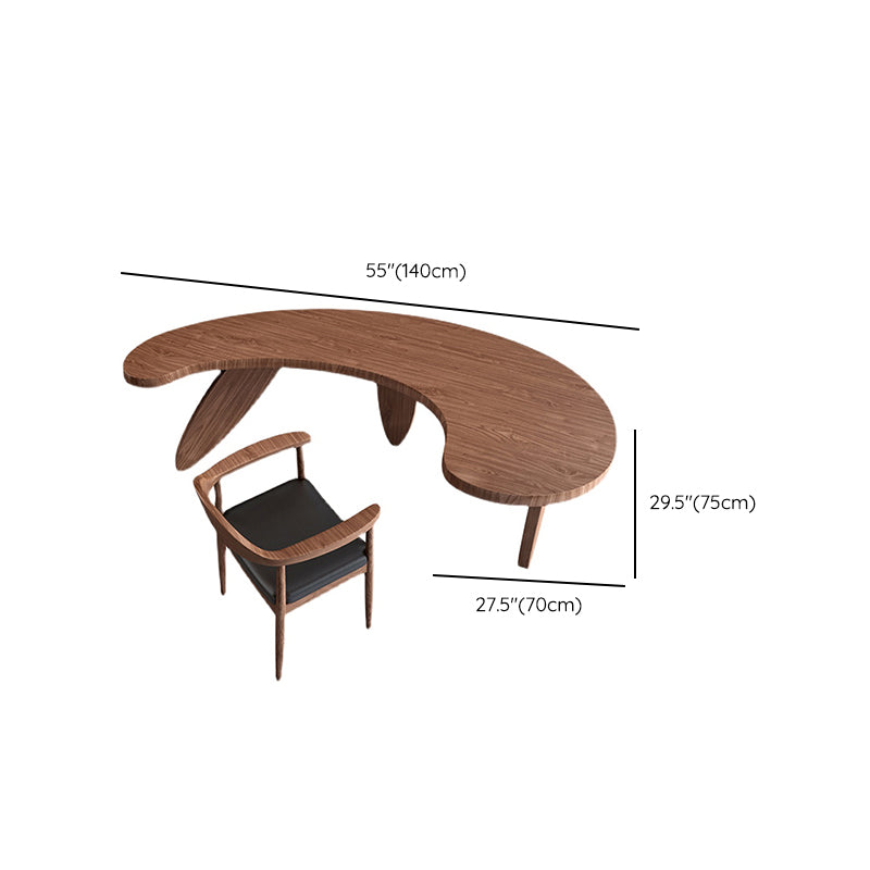 Contemporary 29.5" Height Writing Desk Solid Wood Office Desk with Legs