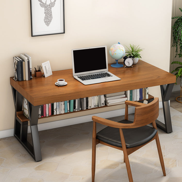 Natural Wood Computer Desk Industrial Rectangular Office Desk