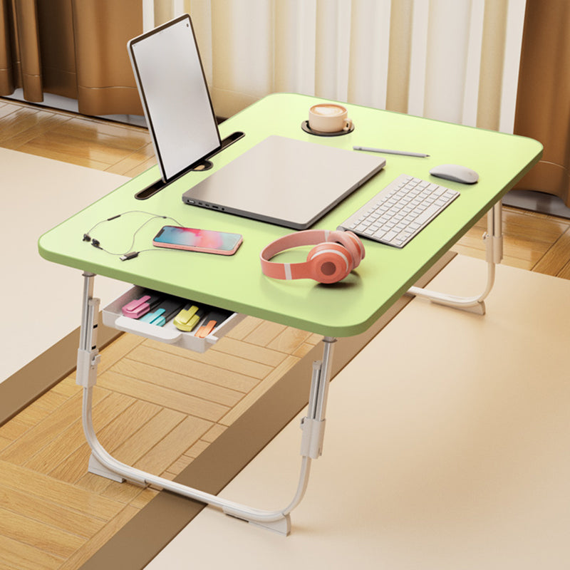 Contemporary Engineered Wood Writing Desk Bedroom Office Desk with White Legs