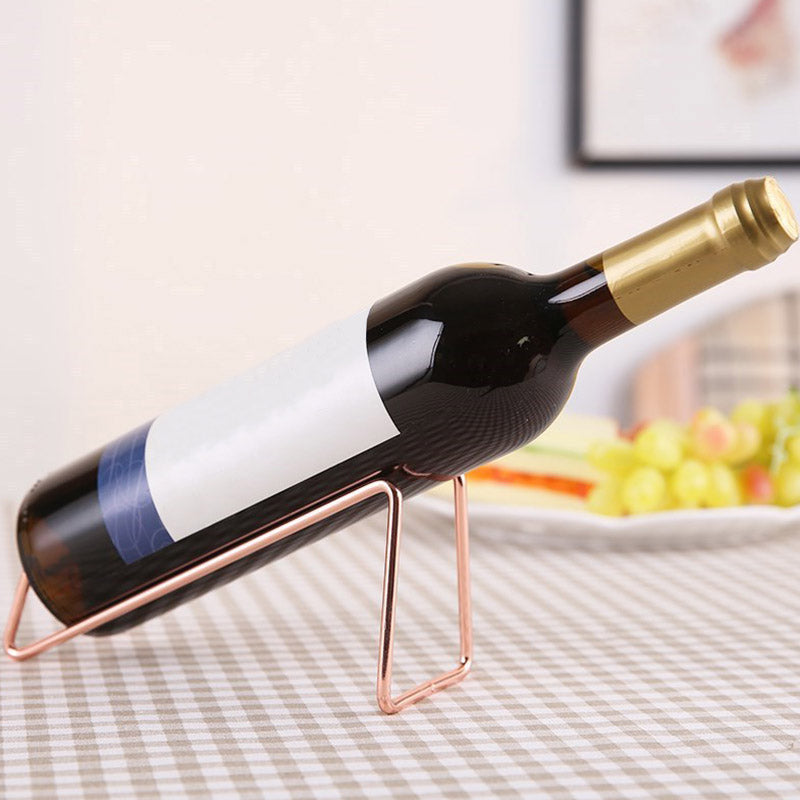 Contemporary Metal Wine Rack Bottle Countertop Bottle Holder for Kitchen